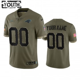 Maillot Enfant Carolina Panthers Personnalisé Olive 2022 Salute To Service Limited